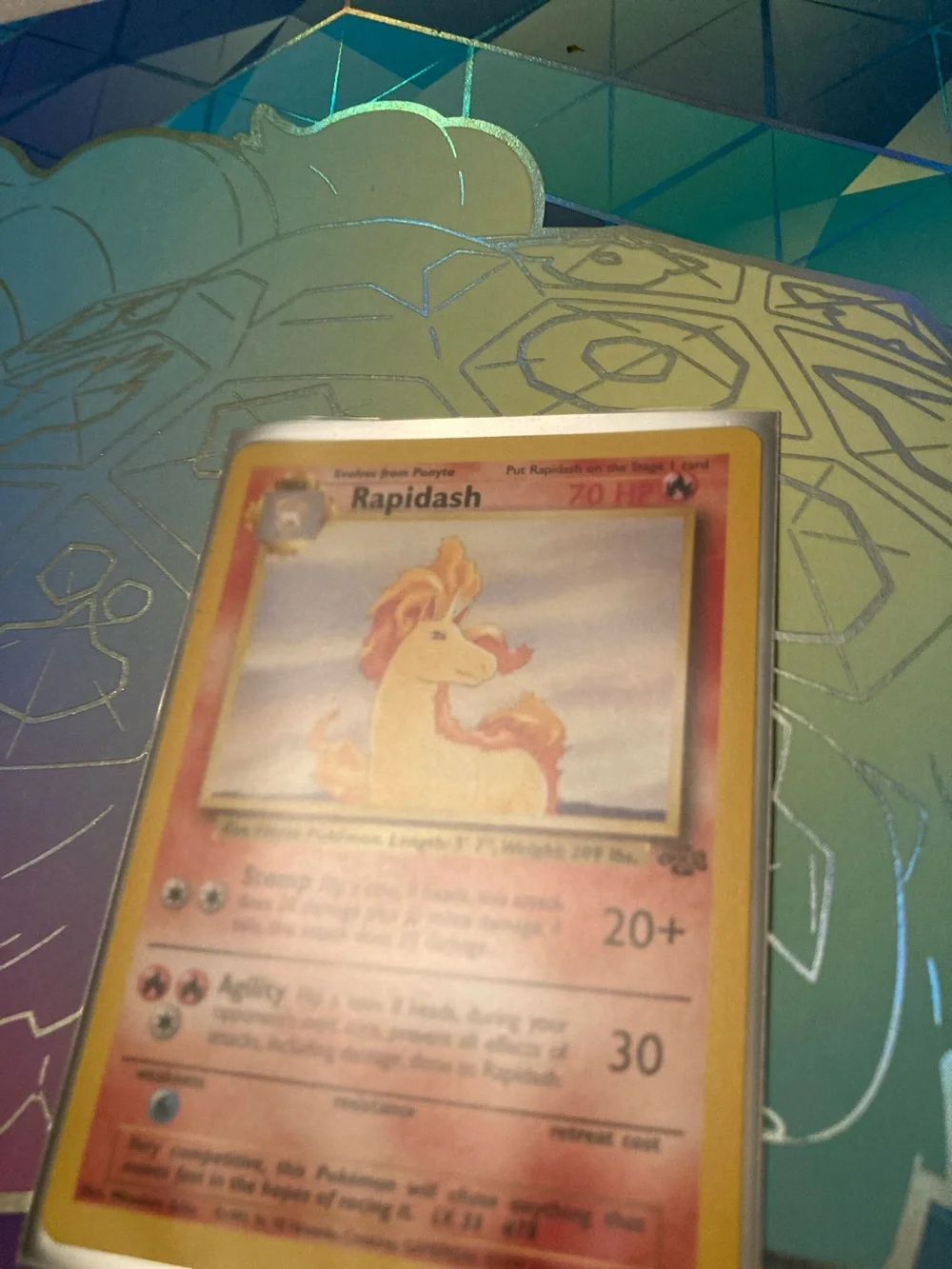 Pokemon Rapidash Trading Card - Orange and Yellow Artwork